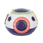 Casa si Gradina - Corpuri si surse de iluminat - Veioze si lampi - Lampi de veghe copii - Lampa de noptiera cu proiector, pentru copii, muzicala, 4 moduri, 3xAA, mov si alb, 18x14 cm - Infinity.ro