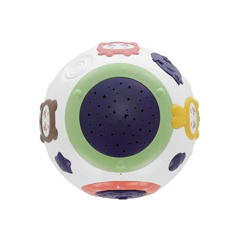 Casa si Gradina - Corpuri si surse de iluminat - Veioze si lampi - Lampi de veghe copii - Lampa de noptiera cu proiector, pentru copii, muzicala, 4 moduri, 3xAA, mov si alb, 18x14 cm - Infinity.ro