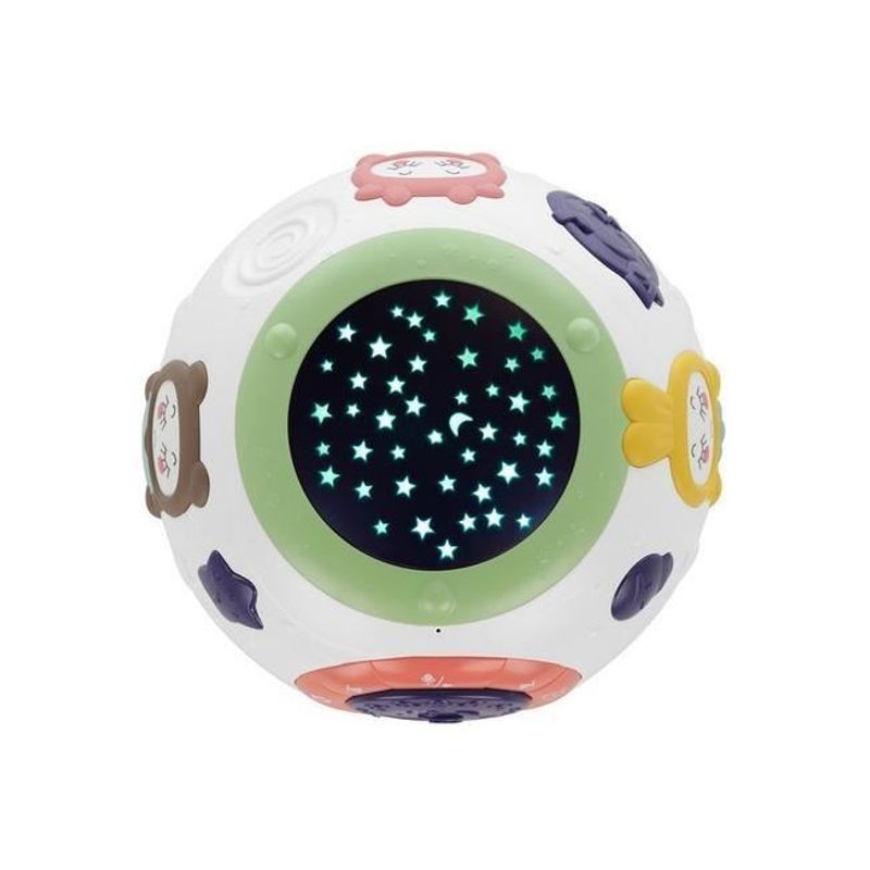 Casa si Gradina - Corpuri si surse de iluminat - Veioze si lampi - Lampi de veghe copii - Lampa de noptiera cu proiector, pentru copii, muzicala, 4 moduri, 3xAA, mov si alb, 18x14 cm - Infinity.ro