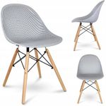Casa si Gradina - Mobilier - Scaune si fotolii - Scaune - Scaun stil scandinav, PP, lemn, gri, 45x56x77 cm, Cava - Infinity.ro
