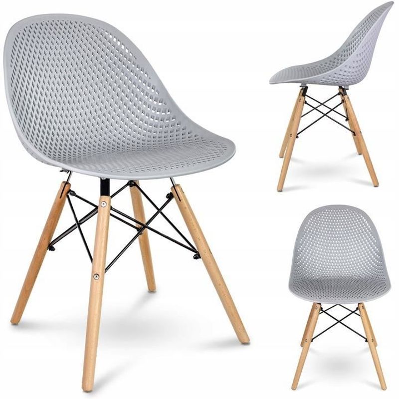 Casa si Gradina - Mobilier - Scaune si fotolii - Scaune - Scaun stil scandinav, PP, lemn, gri, 45x56x77 cm, Cava - Infinity.ro
