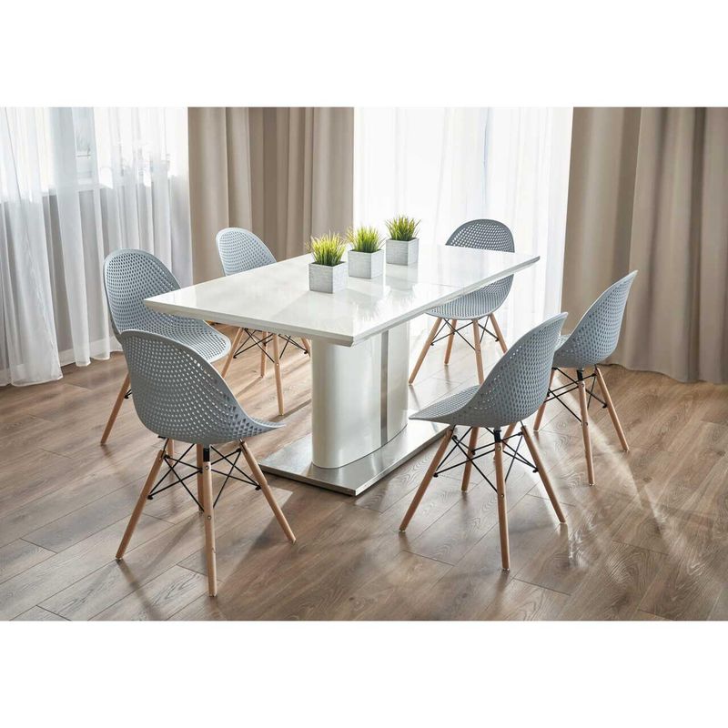 Casa si Gradina - Mobilier - Scaune si fotolii - Scaune - Scaun stil scandinav, PP, lemn, gri, 45x56x77 cm, Cava - Infinity.ro