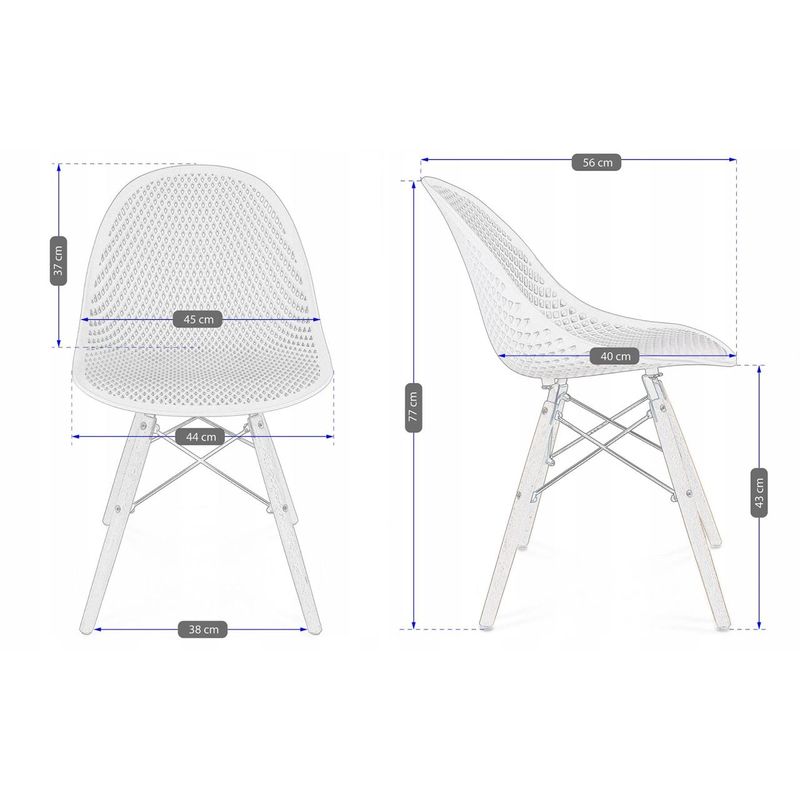 Casa si Gradina - Mobilier - Scaune si fotolii - Scaune - Scaun stil scandinav, PP, lemn, gri, 45x56x77 cm, Cava - Infinity.ro