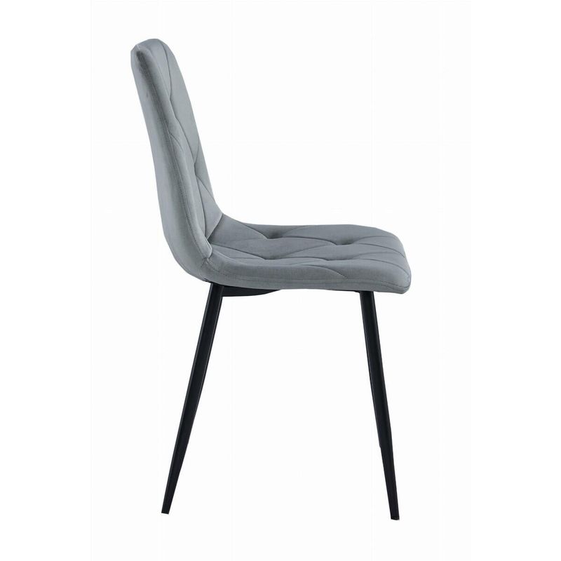 Casa si Gradina - Mobilier - Scaune si fotolii - Scaune - Set 4 scaune bucatarie/living,  Mercaton, Libra, catifea, metal, gri si negru, 44x40x88.5 cm - Infinity.ro