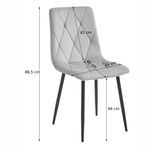 Casa si Gradina - Mobilier - Scaune si fotolii - Scaune - Set 4 scaune bucatarie/living,  Mercaton, Libra, catifea, metal, gri si negru, 44x40x88.5 cm - Infinity.ro