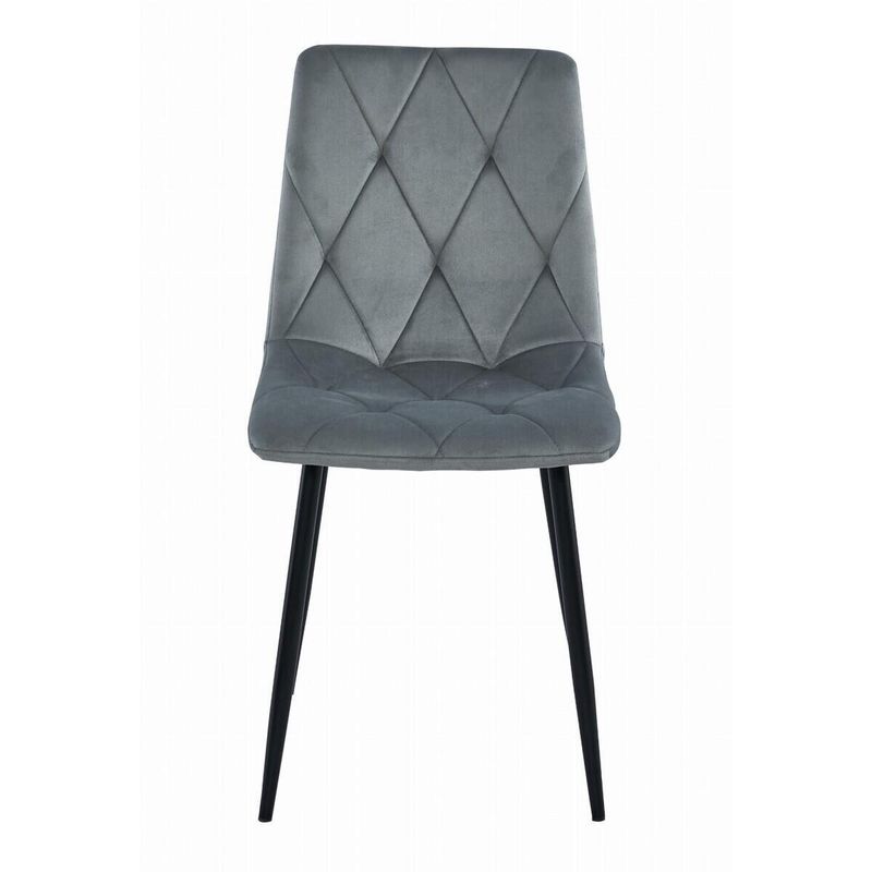 Casa si Gradina - Mobilier - Scaune si fotolii - Scaune - Set 4 scaune bucatarie/living,  Mercaton, Libra, catifea, metal, gri si negru, 44x40x88.5 cm - Infinity.ro