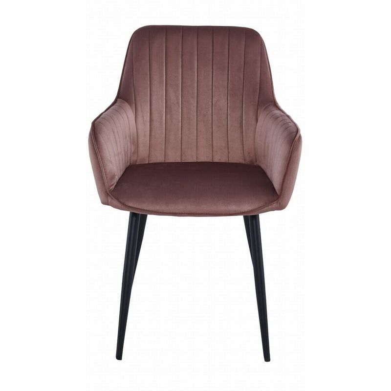 Casa si Gradina - Mobilier - Scaune si fotolii - Scaune - Set 2 scaune bucatarie/living,  Mercaton, solden, catifea, metal, roz si negru, 55x45.5x83.5 cm - Infinity.ro