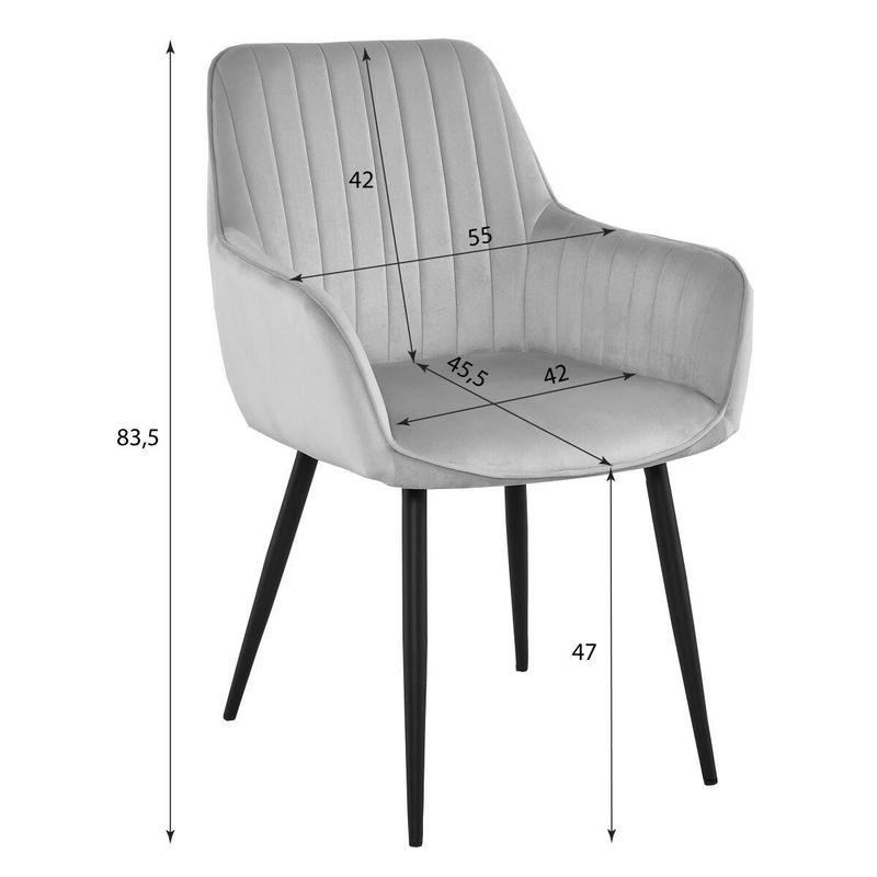 Casa si Gradina - Mobilier - Scaune si fotolii - Scaune - Set 2 scaune bucatarie/living,  Mercaton, solden, catifea, metal, roz si negru, 55x45.5x83.5 cm - Infinity.ro