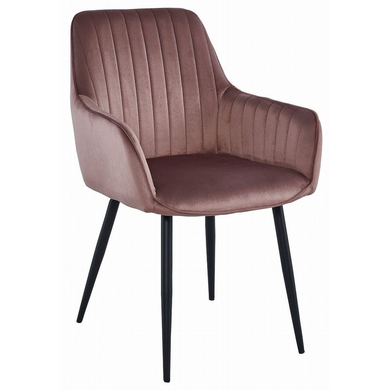 Casa si Gradina - Mobilier - Scaune si fotolii - Scaune - Set 2 scaune bucatarie/living,  Mercaton, solden, catifea, metal, roz si negru, 55x45.5x83.5 cm - Infinity.ro