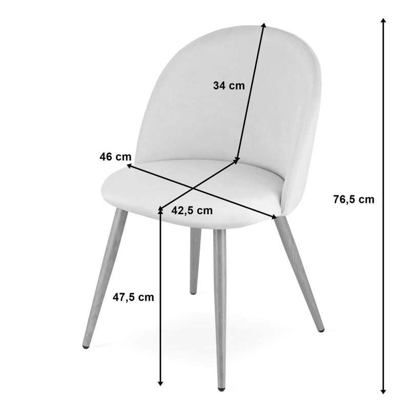 Casa si Gradina - Mobilier - Scaune si fotolii - Scaune - Scaun bucatarie/living, Mercaton, Bello, catifea, metal, negru, 46x42.5x76.5 cm - Infinity.ro