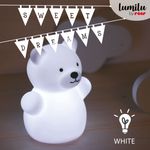Casa si Gradina - Corpuri si surse de iluminat - Veioze si lampi - Lampi de veghe copii - Lampa de veghe cu LED, forma ursulet, alba, Lumilu Mini Zoo Bear, Reer 52330 - Infinity.ro