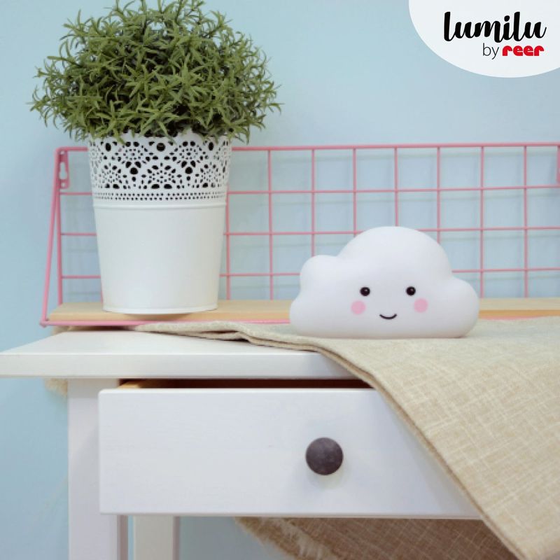 Casa si Gradina - Corpuri si surse de iluminat - Veioze si lampi - Lampi de veghe copii - Lampa de veghe cu LED, cu oprire cronometrata, forma nor, alba, Lumilu Sweet Dreams Cloud, Reer 52250 - Infinity.ro