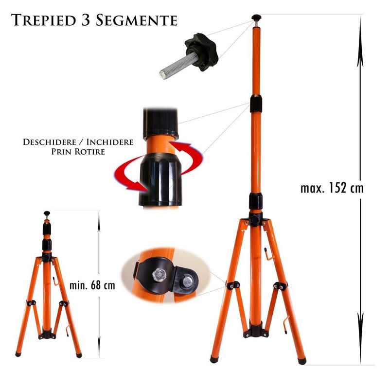 TV, Audio-Video si Foto - Aparate foto si accesorii - Accesorii foto si video - Trepiede - Trepied telescopic pentru incalzitoare cu infrarosu/reflectoare, 152 cm, RICHMANN EXCLUSIVE - Infinity.ro