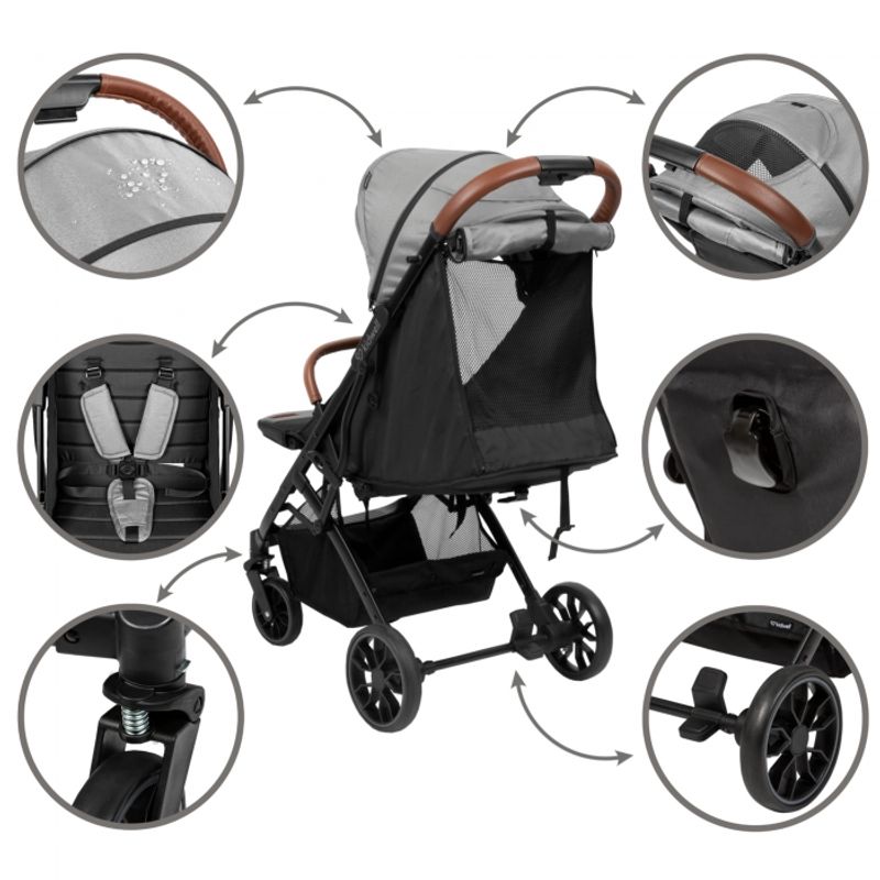Jucarii, Copii si Bebe - Carucioare si articole de transport - Carucioare - Carucioare sport - Carucior sport Kidwell COLMER Cool Grey - Infinity.ro