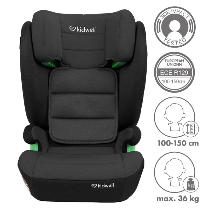 Jucarii, Copii si Bebe - Carucioare si articole de transport - Scaune auto copii - Scaun auto cu Isofix 15-36 Kg Kidwell Weston - Grey Black - Infinity.ro