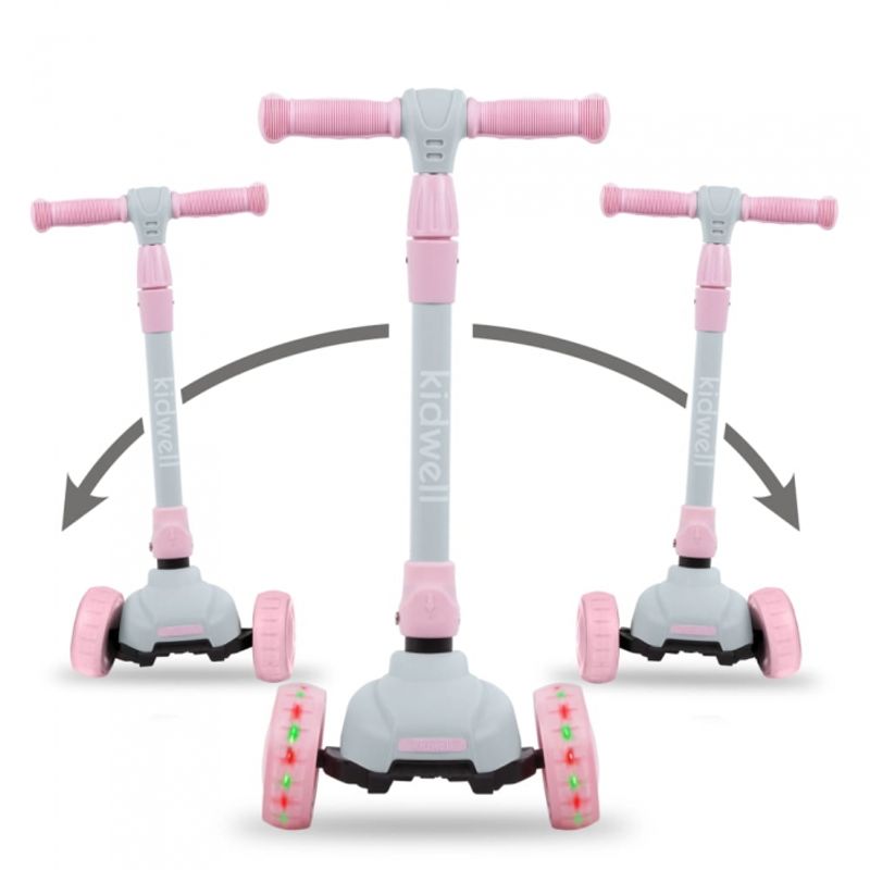 Sport si Outdoor - Role, trotinete si skateboard - Trotinete copii - Trotineta Kidwell JAX - Gray Pink - Infinity.ro
