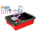 Jucarii, Copii si Bebe - Jucarii si jocuri - Jucarii de rol - Bucatarii copii - Set chiuveta cu aragaz si robinet de jucarie, pentru copii, cu 14 accesorii MCT 2584 - Infinity.ro