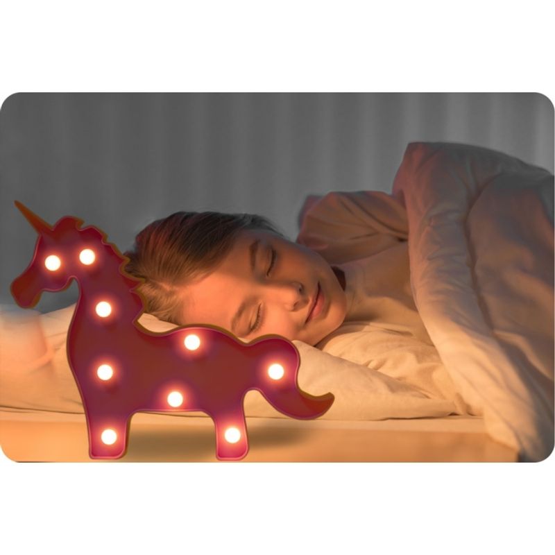 Casa si Gradina - Corpuri si surse de iluminat - Veioze si lampi - Lampi de veghe copii - Lampa de veghe in forma de unicorn Nukido 740922 - Roz - Infinity.ro