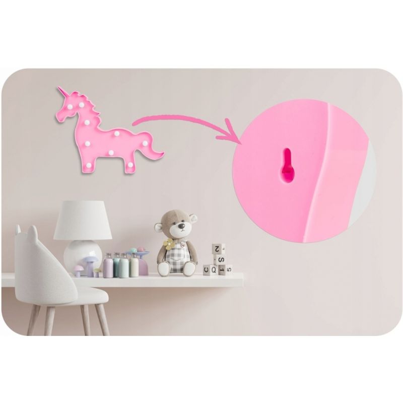 Casa si Gradina - Corpuri si surse de iluminat - Veioze si lampi - Lampi de veghe copii - Lampa de veghe in forma de unicorn Nukido 740922 - Roz - Infinity.ro