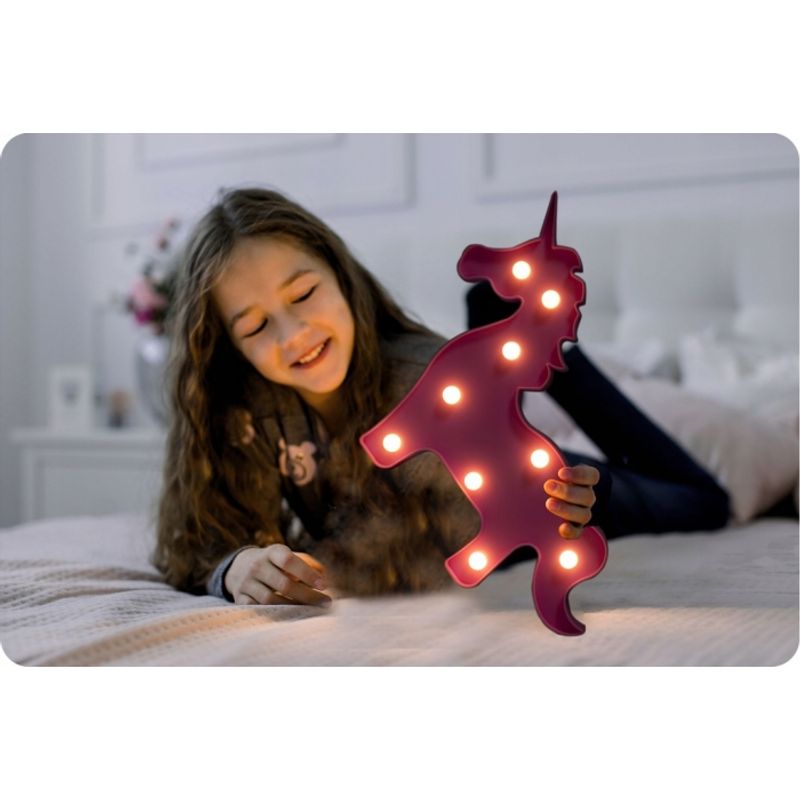 Casa si Gradina - Corpuri si surse de iluminat - Veioze si lampi - Lampi de veghe copii - Lampa de veghe in forma de unicorn Nukido 740922 - Roz - Infinity.ro