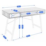 Casa si Gradina - Mobilier - Mese si birouri - Birouri - Birou calculator, Jumi, placa MDF, otel, 2 sertare, alb si natur, 120x48x76 cm - Infinity.ro