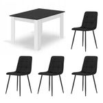 Casa si Gradina - Mobilier - Mese si birouri - Mese living - Masa pentru sufragerie/living + 4 scaune Kara, Artool, lemn, alb si negru, 120x80x75 cm - Infinity.ro