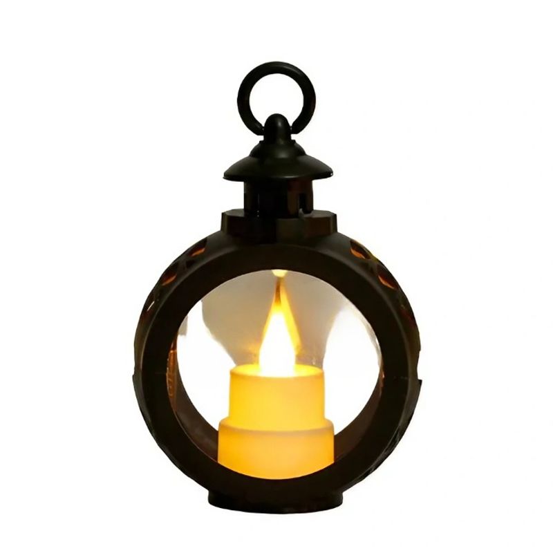 Casa si Gradina - Decoratiuni - Aromaterapie si lumanari - Ceara parfumata - Decoratiune craciun tip felinare cu baterii, 13.5 x 9 cm,lumanare cu lumina alb cald fara geam,baterii incluse,negru - Infinity.ro