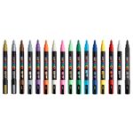 Carti si Birotica - Birotica - Instrumente de scris - Markere si carioci - Posca markere cu vopsea, 16 culori PC-3M, varf extra fin, multicolor - Infinity.ro