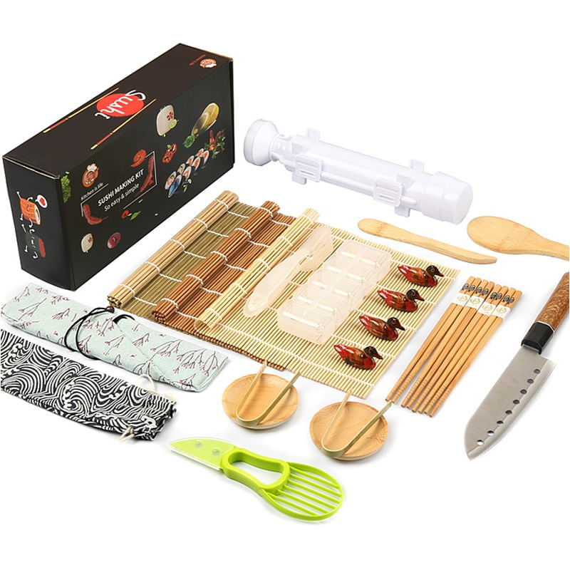 Casa si Gradina - Bucatarie si vesela - Ustensile bucatarie - Seturi ustensile de bucatarie - Set 24 de accesorii pentru sushi, flippy, multicolor - Infinity.ro