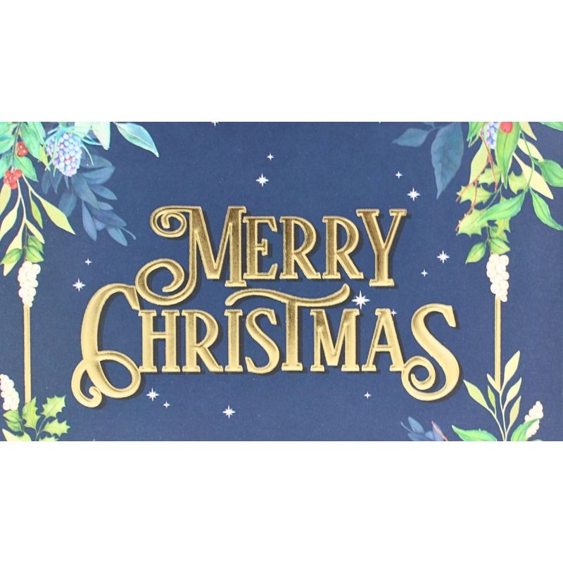 Market - Cadouri - Pungi cadou si accesorii - Punga de cadou, din hartie, colectia Clairefontaine de la Eurowrap, 33x26,5 cm, burduf de 14 cm, Merry Xmas - Infinity.ro