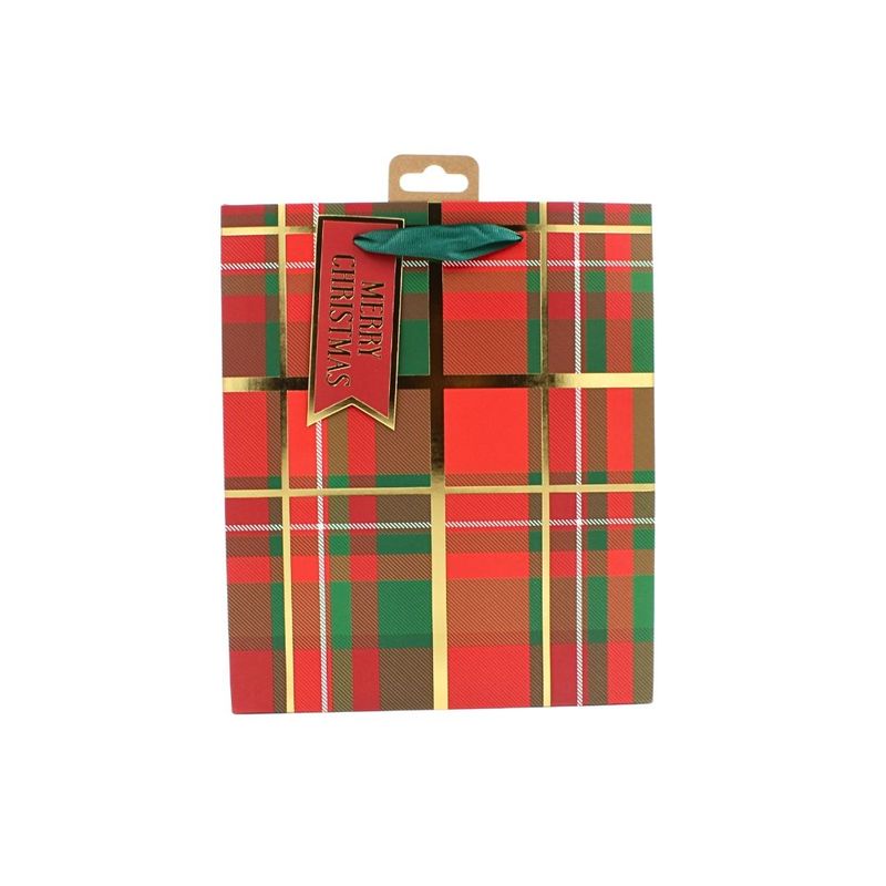 Market - Cadouri - Pungi cadou si accesorii - Punga de cadou, din hartie, colectia Clairefontaine de la Eurowrap, 33x26,5 cm, burduf de 14 cm, Tartan - Infinity.ro