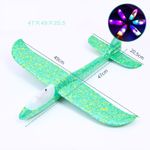 Jucarii, Copii si Bebe - Jucarii si jocuri - Jucarii & jocuri educative - Jucarii interactive - Avion Planor din Polistiren cu Lumini, Verde, Lungime 47 cm - Infinity.ro