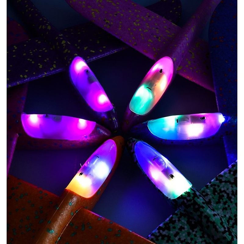 Jucarii, Copii si Bebe - Jucarii si jocuri - Jucarii & jocuri educative - Jucarii interactive - Avion Planor din Polistiren cu Lumini, Verde, Lungime 47 cm - Infinity.ro