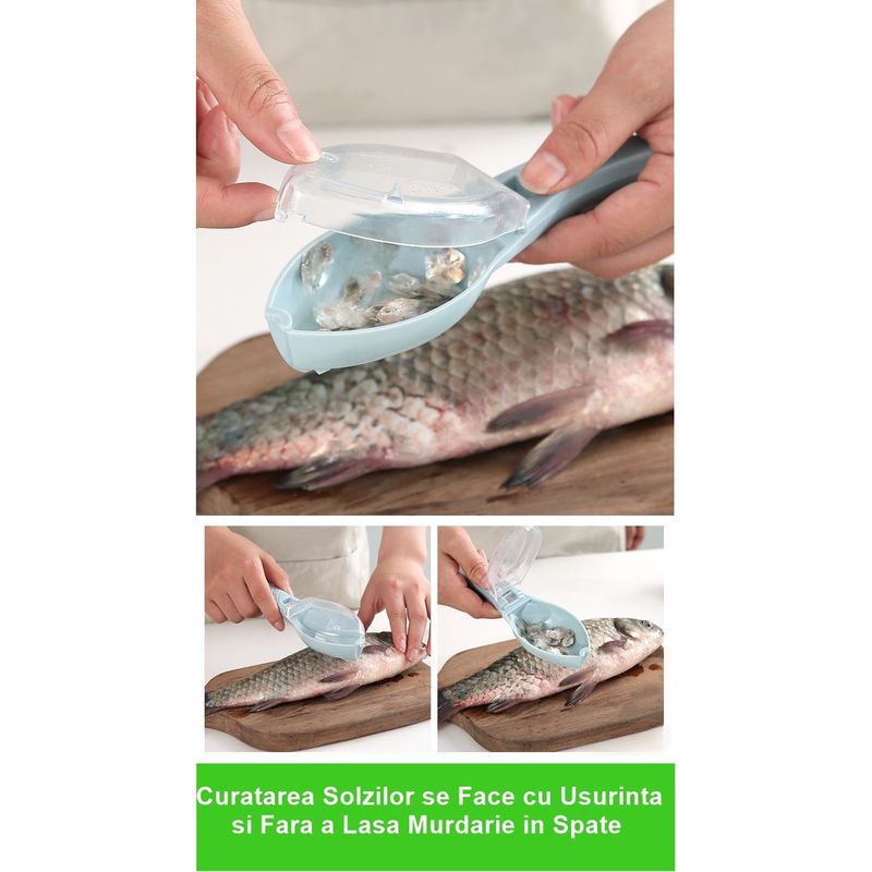 Casa si Gradina - Bucatarie si vesela - Vesela si tacamuri - Cutite si seturi de cutite - Curatator Manual Solzi de Pește, Albastru - Infinity.ro