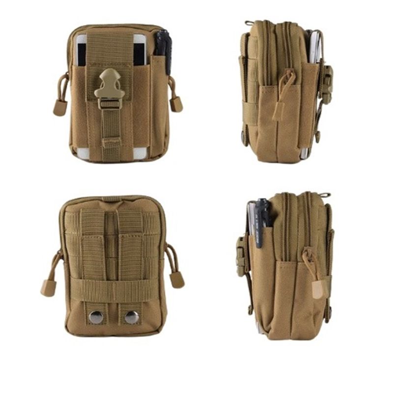 Sport si Outdoor - Articole de voiaj - Rucsacuri - Geanta tactica militara, poliester, capacitate 1 l, 18 cm, bej - Infinity.ro