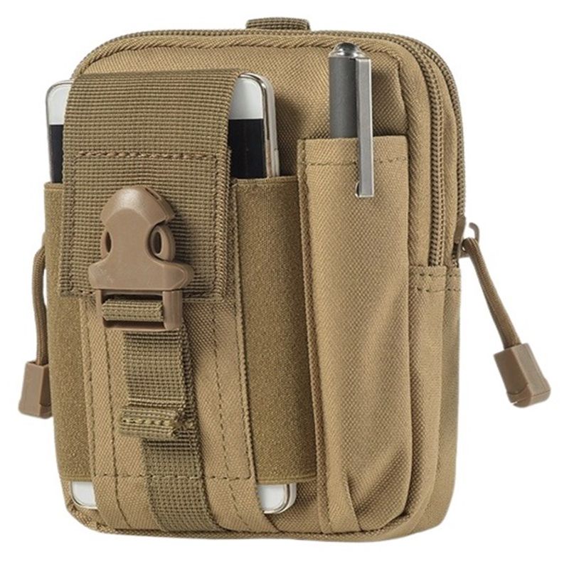 Sport si Outdoor - Articole de voiaj - Rucsacuri - Geanta tactica militara, poliester, capacitate 1 l, 18 cm, bej - Infinity.ro