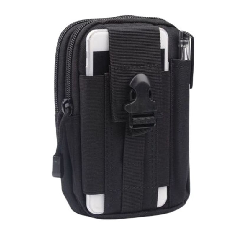 Sport si Outdoor - Articole de voiaj - Rucsacuri - Geanta tactica militara, poliester, capacitate 1 l, 18 cm, negru - Infinity.ro
