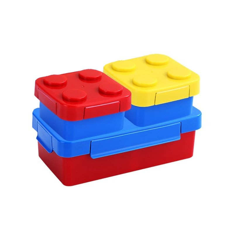 Casa si Gradina - Bucatarie si vesela - Organizare si depozitare bucatarie - Cutii alimentare - Set caserole pentru pranz interactive, flippy, cuburi de construit, plastic, multicolor - Infinity.ro