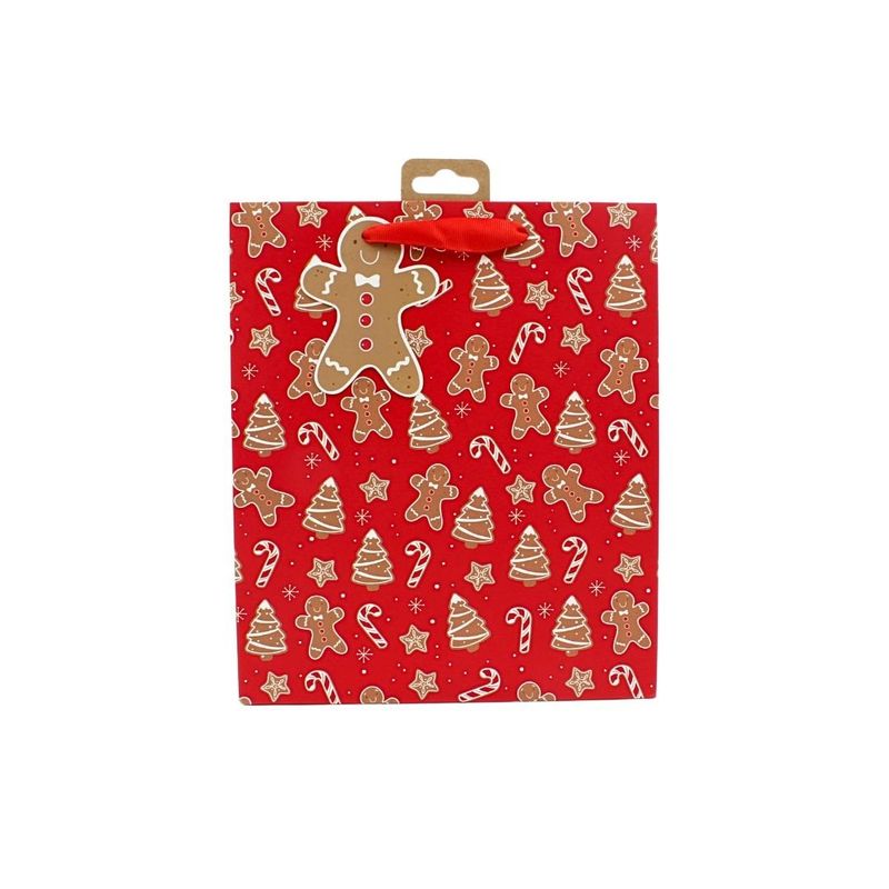 Market - Cadouri - Pungi cadou si accesorii - Punga de cadou, din hartie, colectia Clairefontaine de la Eurowrap, 25x21,5 cm, burduf de 10 cm, Gingerbread man - Infinity.ro