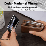 Fashion, accesorii si bijuterii - Barbati - Accesorii barbati - Portofele barbati - Portofel NeoHGS™, Fibra de Carbon, tip Portcard, Protectie RFID Anti-Furt, Unisex, Material Aluminiu/Fibra de Carbon - Infinity.ro