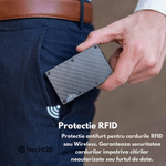 Fashion, accesorii si bijuterii - Barbati - Accesorii barbati - Portofele barbati - Portofel NeoHGS™, Fibra de Carbon, tip Portcard, Protectie RFID Anti-Furt, Unisex, Material Aluminiu/Fibra de Carbon - Infinity.ro