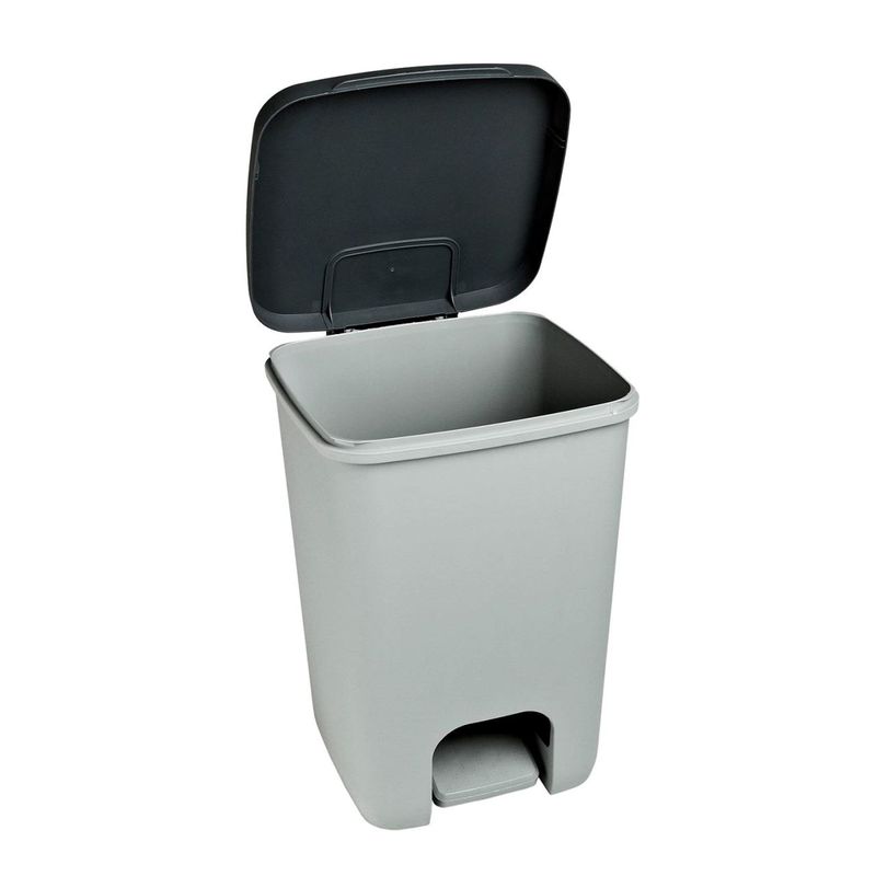 Casa si Gradina - Mobilier - Organizare si depozitare - Cosuri de gunoi - Cos de gunoi cu pedala, plastic, gri, 20 L, 30.3x29.4x42.8 cm, Curver - Infinity.ro