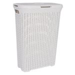 Market - Spalare si intretinere rufe - Uscatoare de rufe si accesorii - Cos rufe, Curver, 2 manere, cu capac, plastic, crem, 40 L, 45x26.5x61.5 cm - Infinity.ro