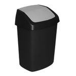 Casa si Gradina - Mobilier - Organizare si depozitare - Cosuri de gunoi - Cos de gunoi cu capac batant, Curver, plastic, negru, 25 L, 27.8x34.6x51.1 cm - Infinity.ro
