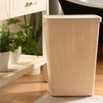 Market - Spalare si intretinere rufe - Uscatoare de rufe si accesorii - Cos rufe, Curver, 2 manere, capac, bej, 58 L, 43x34x60 cm - Infinity.ro