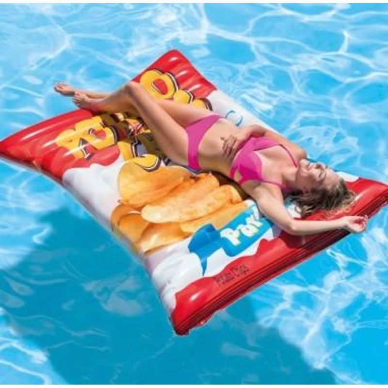 Jucarii, Copii si Bebe - Jucarii si jocuri - Jucarii de exterior - Saltele si mingi pentru plaja - Saltea gonflabila pentru piscina, Intex 58776 Potato Chips, multicolor, 178 x 140 cm, pentru adulti si copii - Infinity.ro