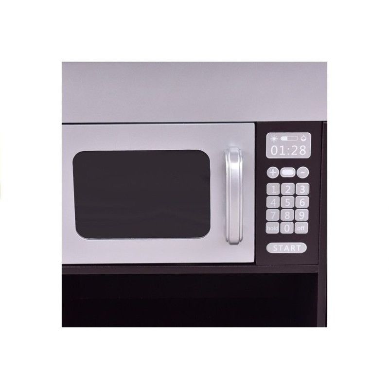 Jucarii, Copii si Bebe - Jucarii si jocuri - Jucarii de rol - Bucatarii copii - Bucatarie din lemn pentru copii, cu frigider, cuptor si cuptor cu microunde, silver/gri, MCT2637 - Infinity.ro