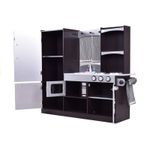 Jucarii, Copii si Bebe - Jucarii si jocuri - Jucarii de rol - Bucatarii copii - Bucatarie din lemn pentru copii, cu frigider, cuptor si cuptor cu microunde, silver/gri, MCT2637 - Infinity.ro