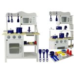 Jucarii, Copii si Bebe - Jucarii si jocuri - Jucarii de rol - Bucatarii copii - Bucatarie din lemn pentru copii, cu accesorii de bucatarie, Merida alba MCT 7684 - Infinity.ro