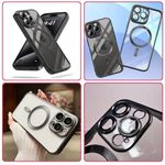 Laptop, Telefoane si Tablete - Telefoane mobile si accesorii - Accesorii Telefoane - Huse telefoane - Husa pentru iPhone 16 Pro, TPU, MagSafe, Anti-Alunecare, Anti-Galbenire, Transparenta cu Margine Neagra - Infinity.ro